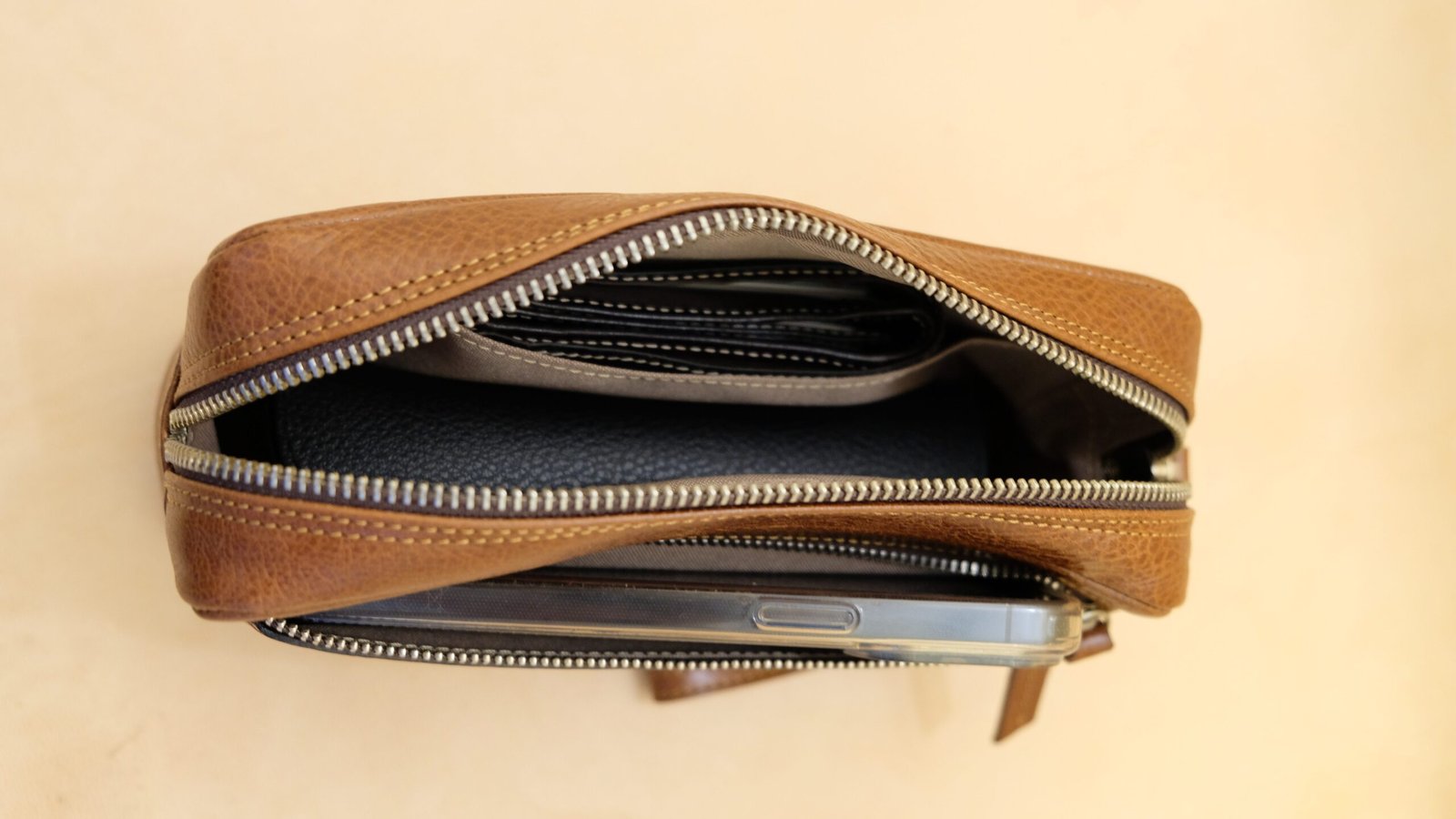 Bolso de mano mediano piel | Marrón claro - Imagen 5