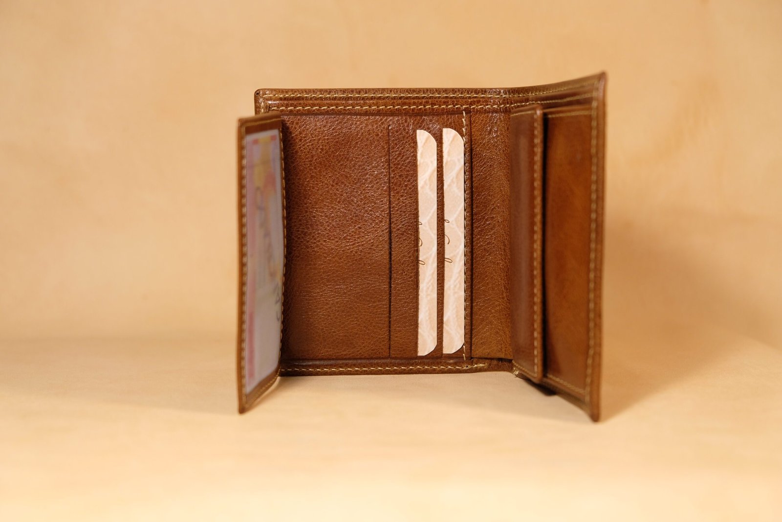 Cartera clásica piel | marron claro