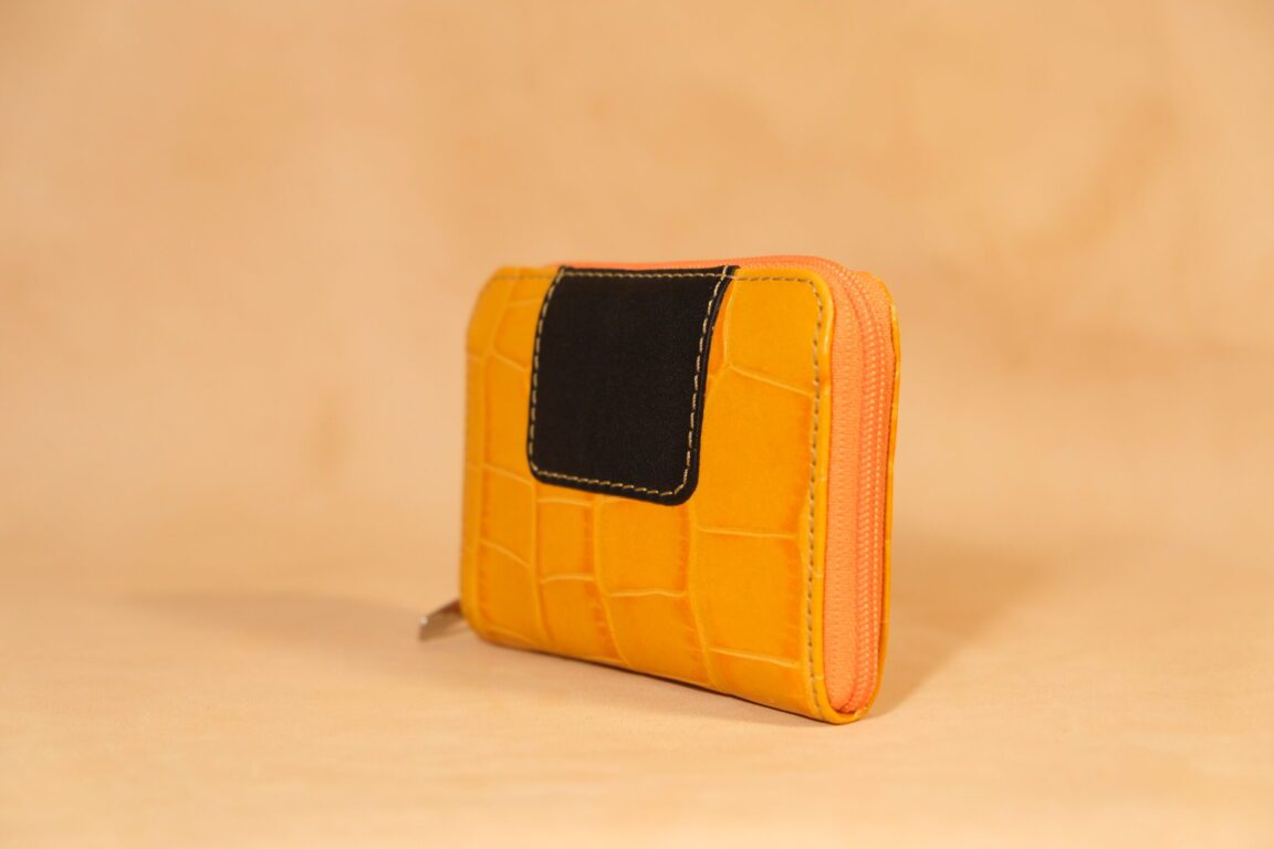 Monedero vintage piel coco Naranja