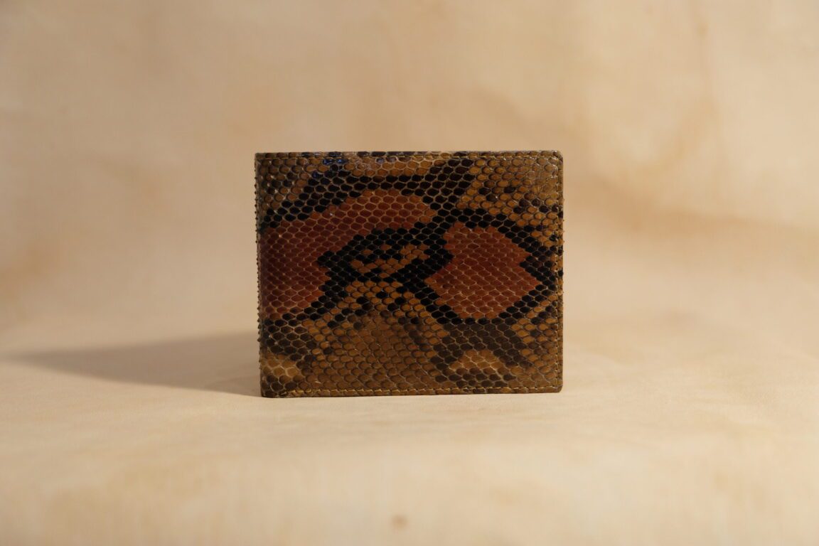 Cartera piel pitón marrón (Certificado)