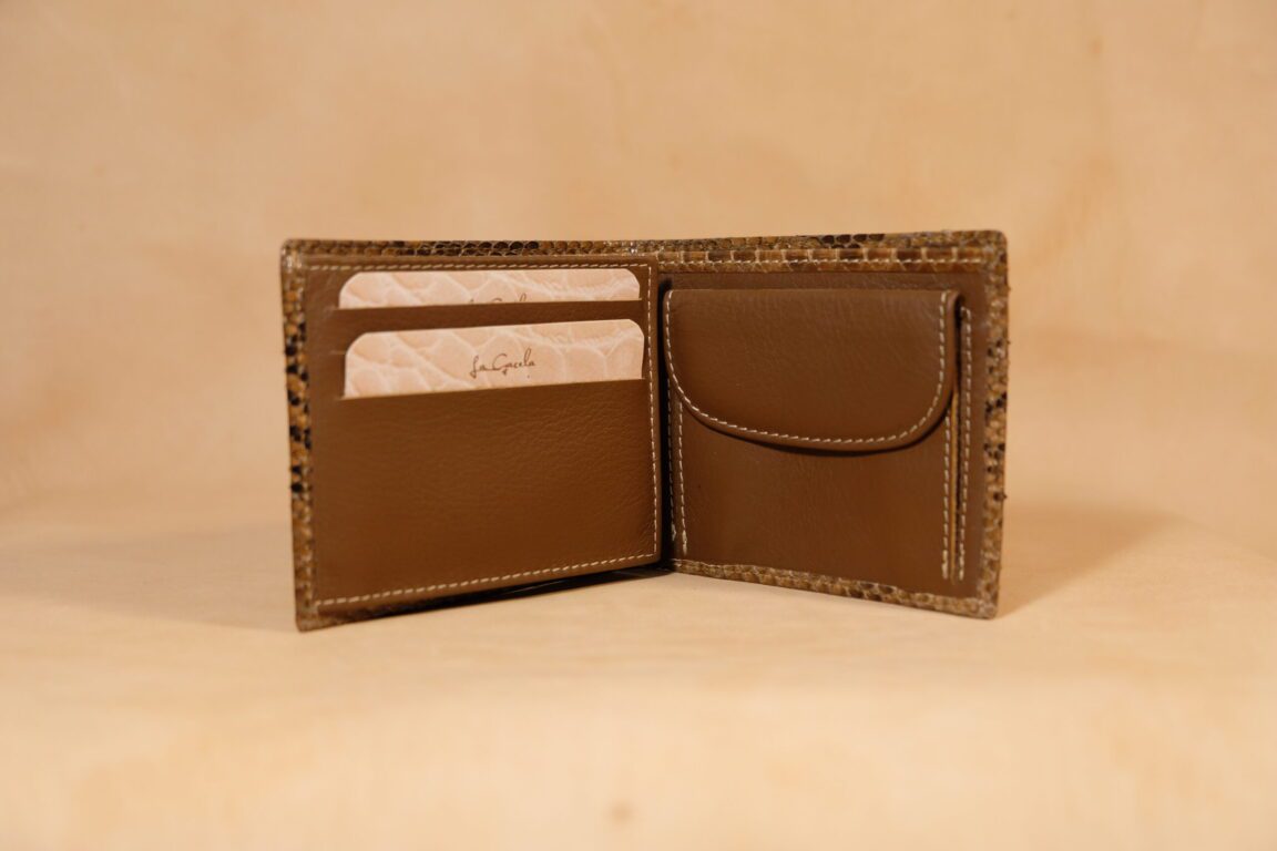 Cartera piel pitón marrón (Certificado)
