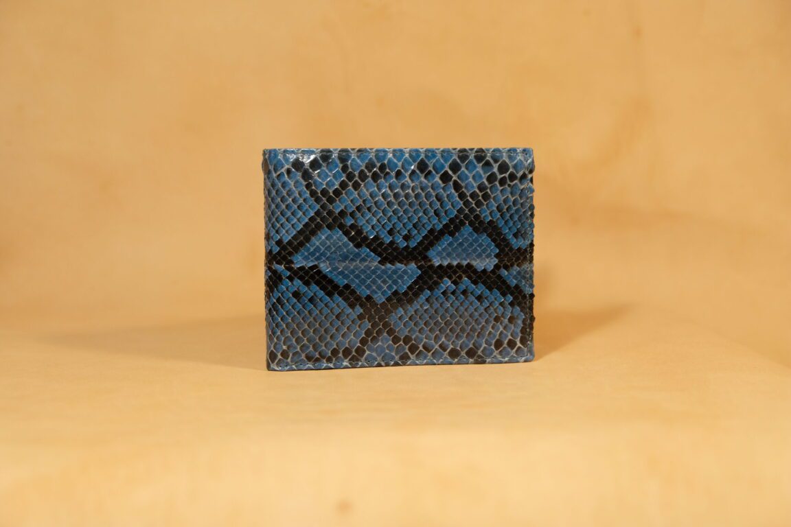 Cartera piel pitón azul (Certificado)