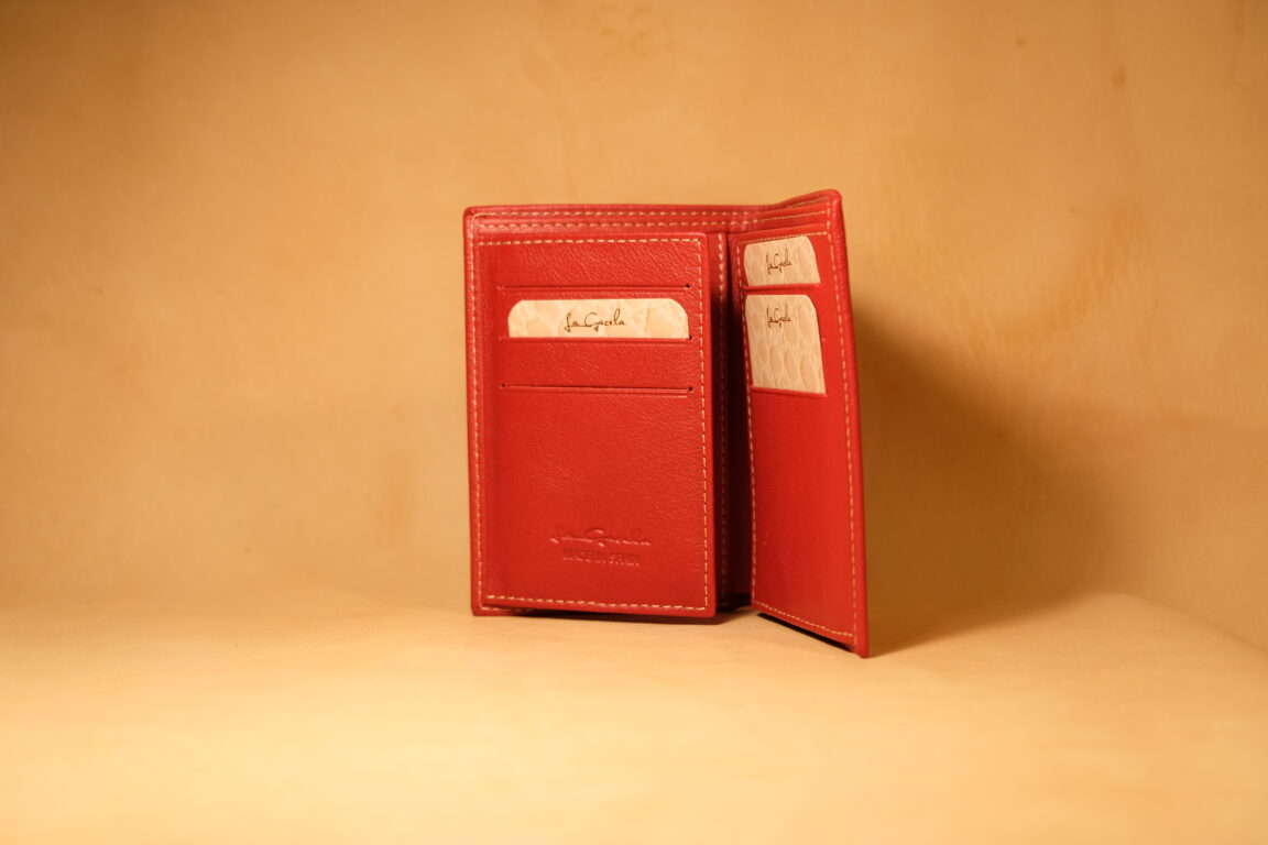 Cartera mini de piel con monedero exterior