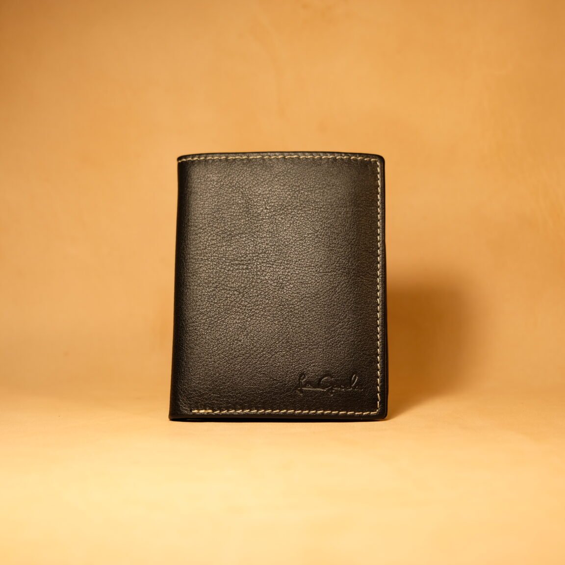 Cartera mini de piel con monedero exterior,