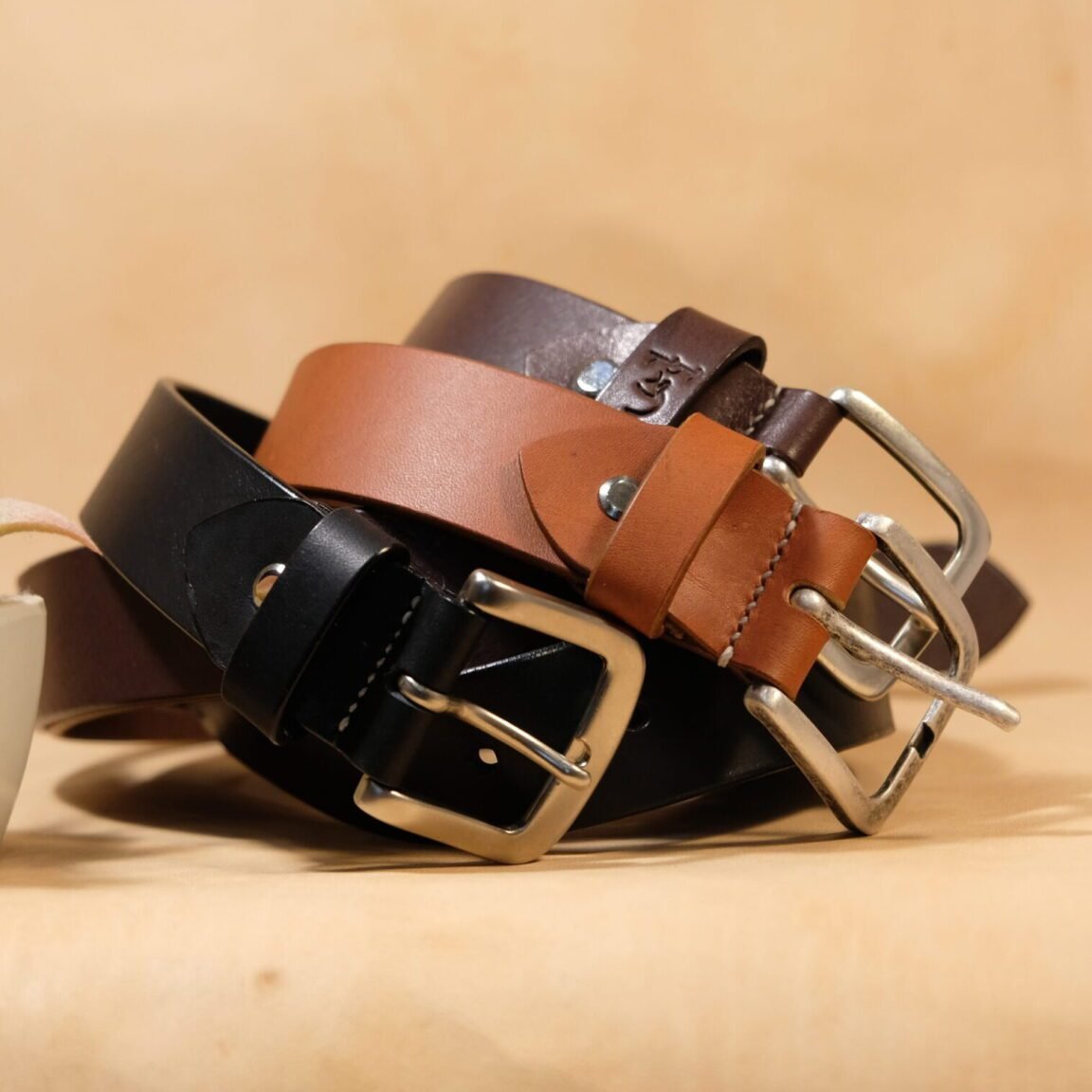 Cinturón cuero vacuno liso 35mm